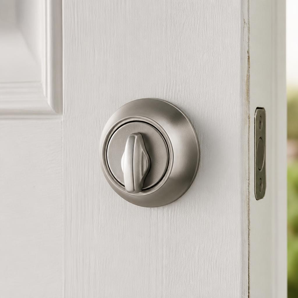 High-security multi-point lock system installed on a modern apartment door